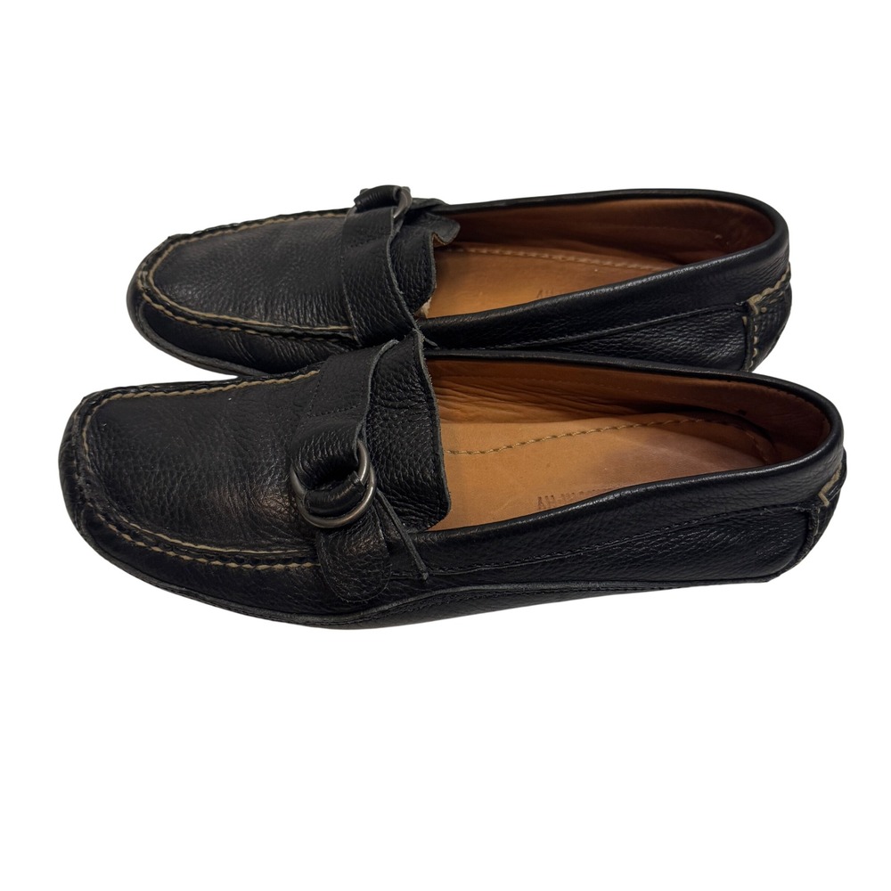 Johnston & Murphy Men's 8.5M Black Leather Slip‎ On Loafers Moccasins Shoes